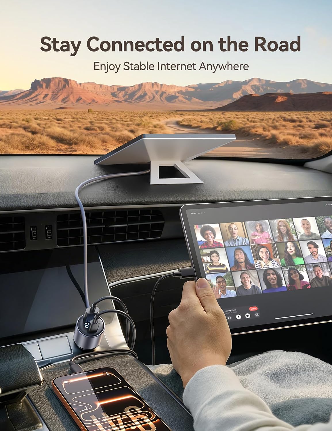 Detalle de JOYROOM JR-CL30 lite Starlink Mini Car Adapter with 10-ft Cable and Display