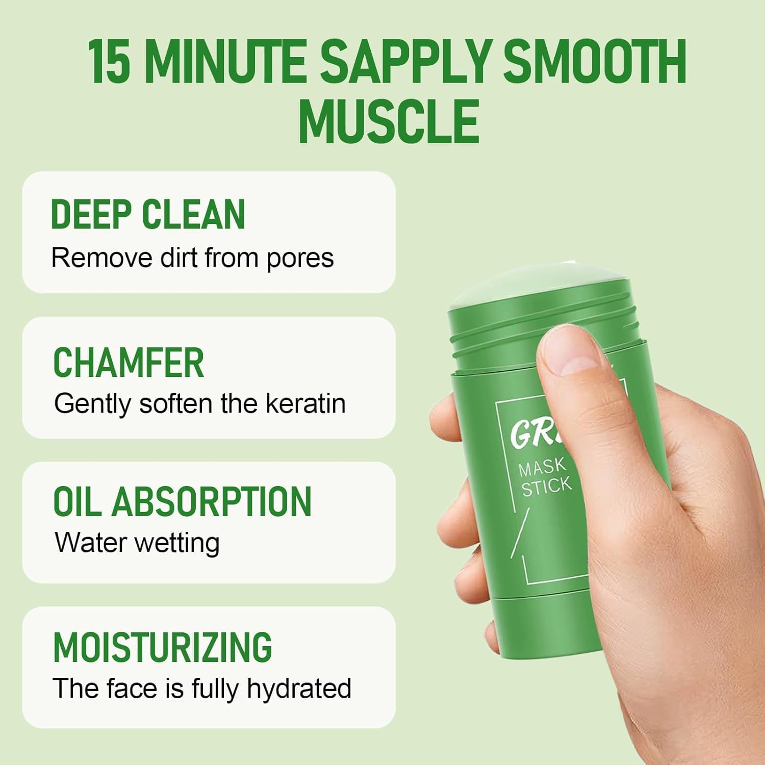 Thumbnail 3 de 2 Pezzi Maschere Viso al Tè Verde in Stick – Pulizia Profonda, Controllo Olio e Idratazione