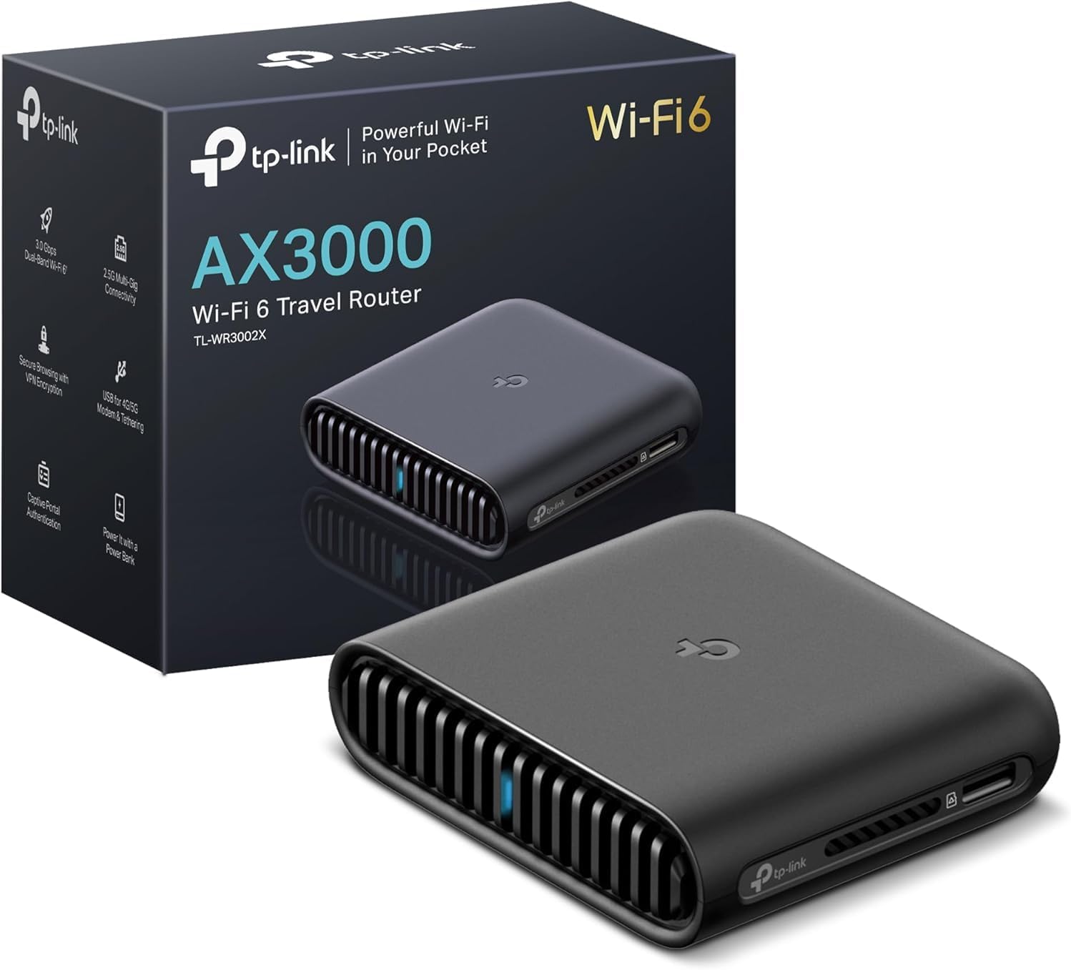 Detalle de TP-Link TL-WR3002X AX3000 travel router