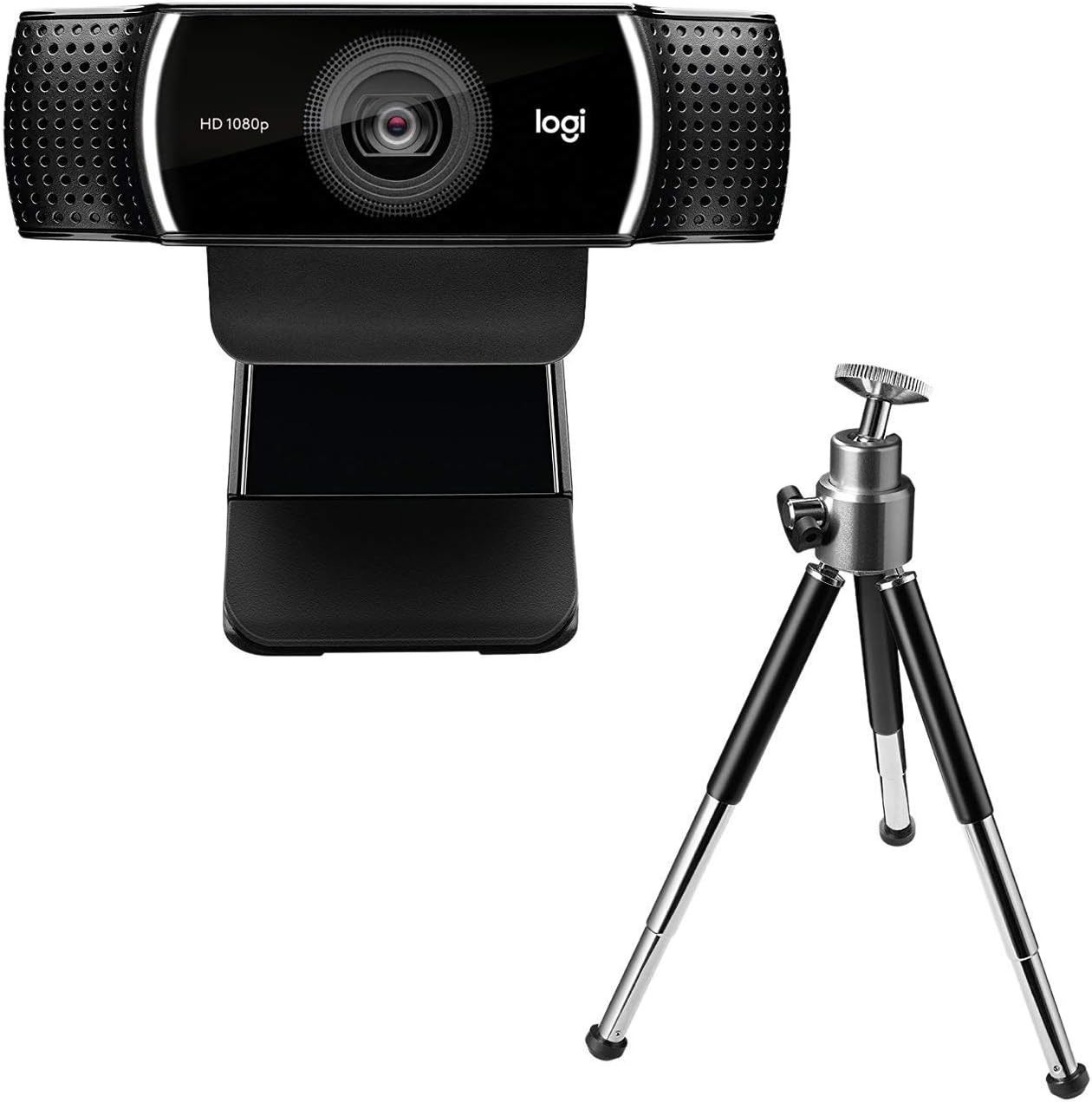Detalle de Logitech C922 Pro Stream Webcam: streaming Full HD con audio stereo e montaggio flessibile