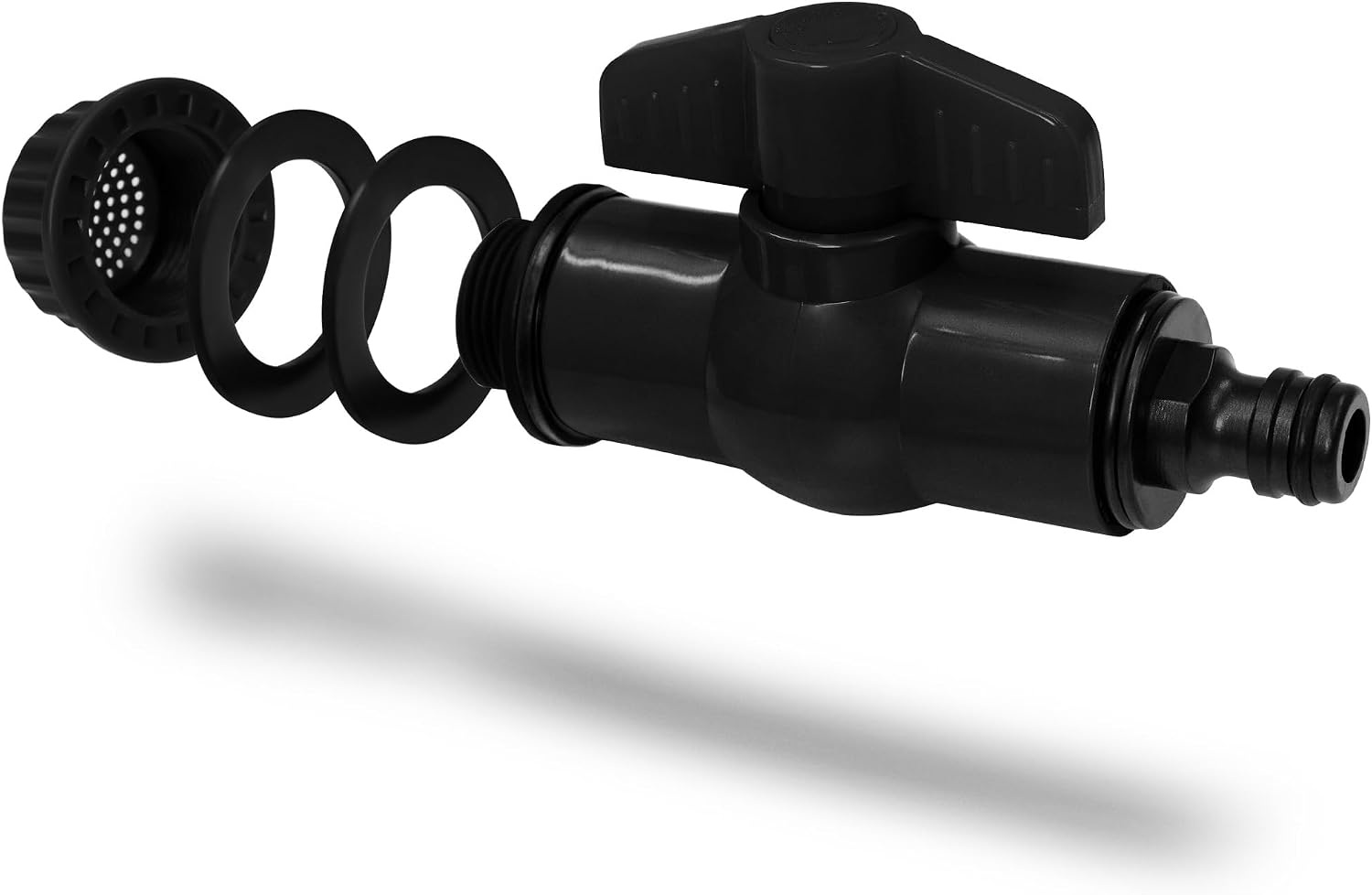 Detalle de YourCasa Auslaufhahn für Regentonne mit Filter – 3/4 Zoll, kompatibel mit gängiger Schnellkupplung, Absperrfunktion