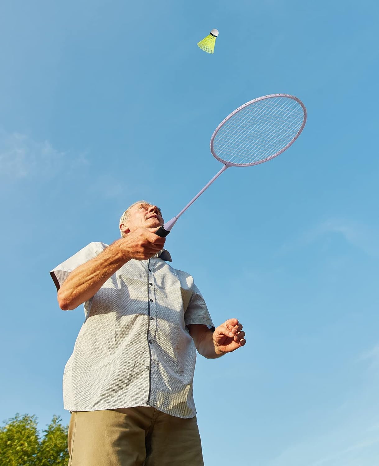 Detalle de AboveGenius badminton rackets set for outdoor backyard games (4/6 rackets + nylon shuttlecocks)