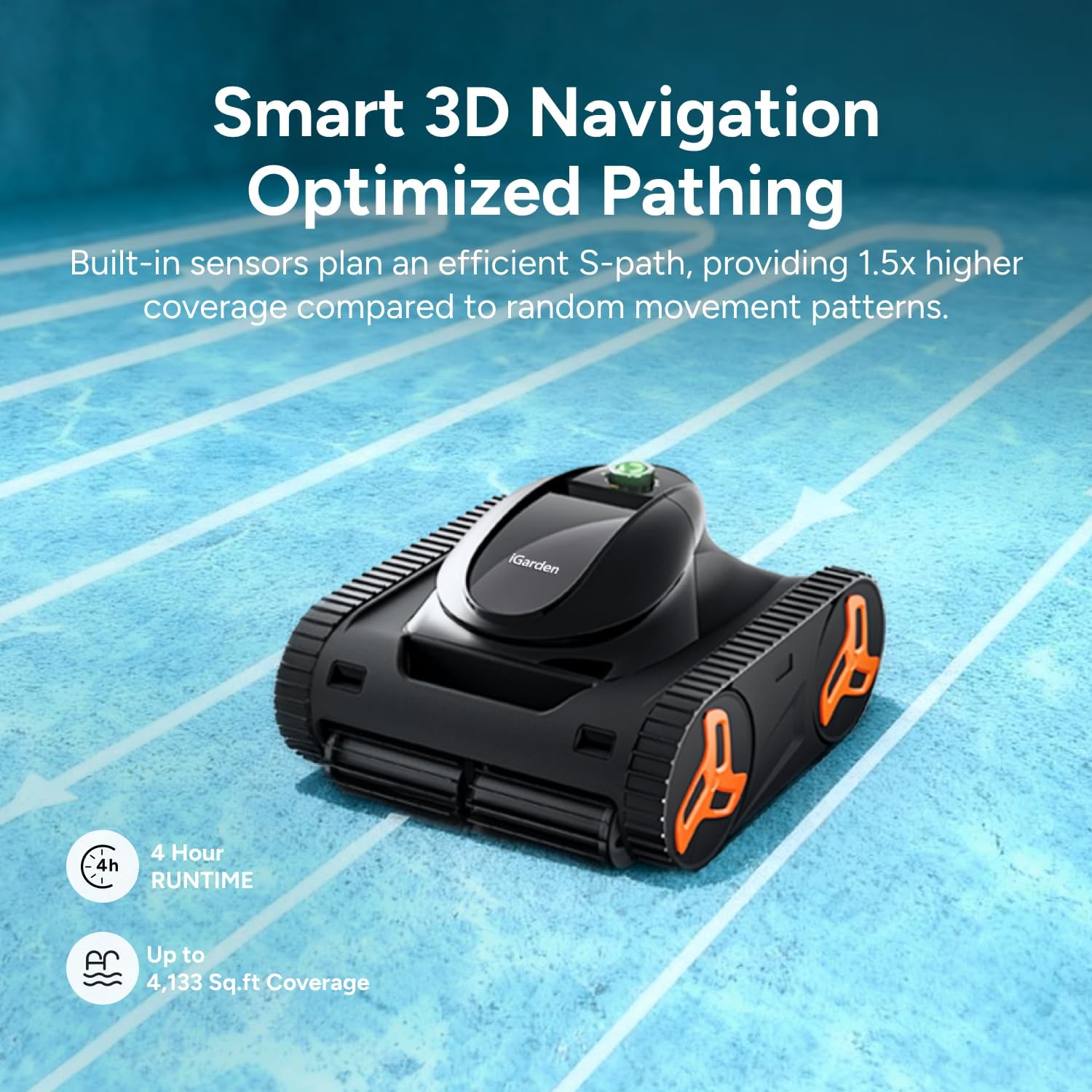 Detalle 1 de iGarden Cordless Robotic Pool Cleaner KN40