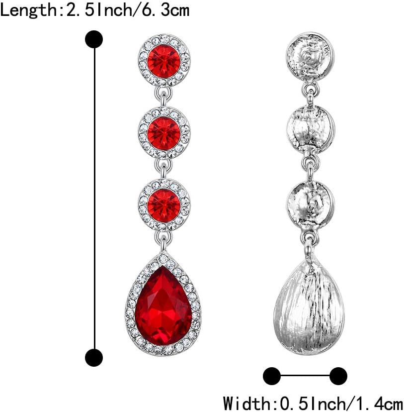 Thumbnail 4 de Boucles d’oreilles pendantes Clearine Femme Mariage avec cristal rond et goutte