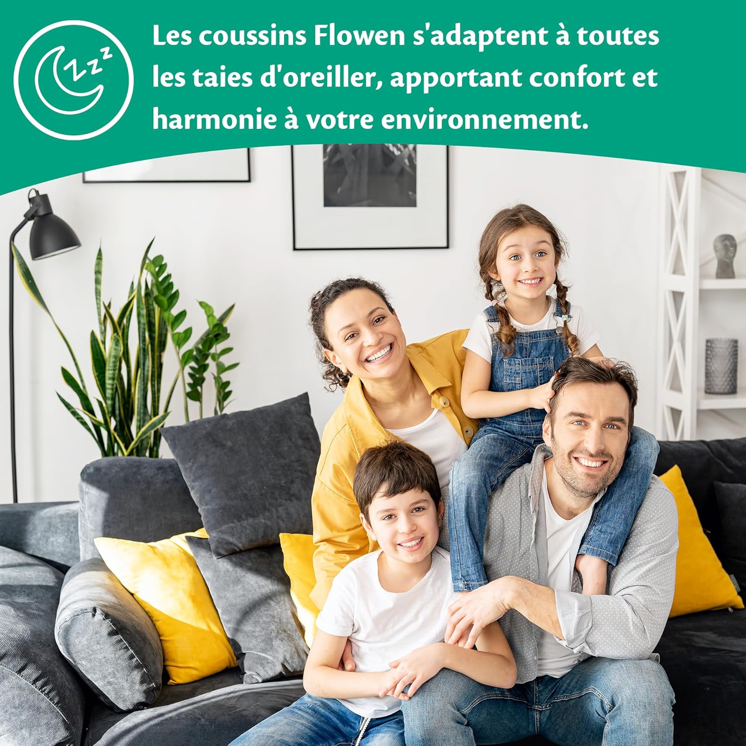 Thumbnail 2 de Flowen Coussin canapé 50 x 50, lot de 2