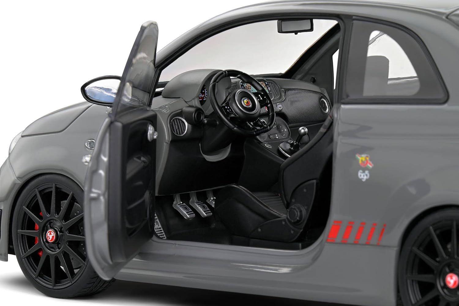 Detalle 2 de Solido 1:18 Fiat 695 Abarth XSR Edition Yamaha Record Grey 2022 – metalowy model