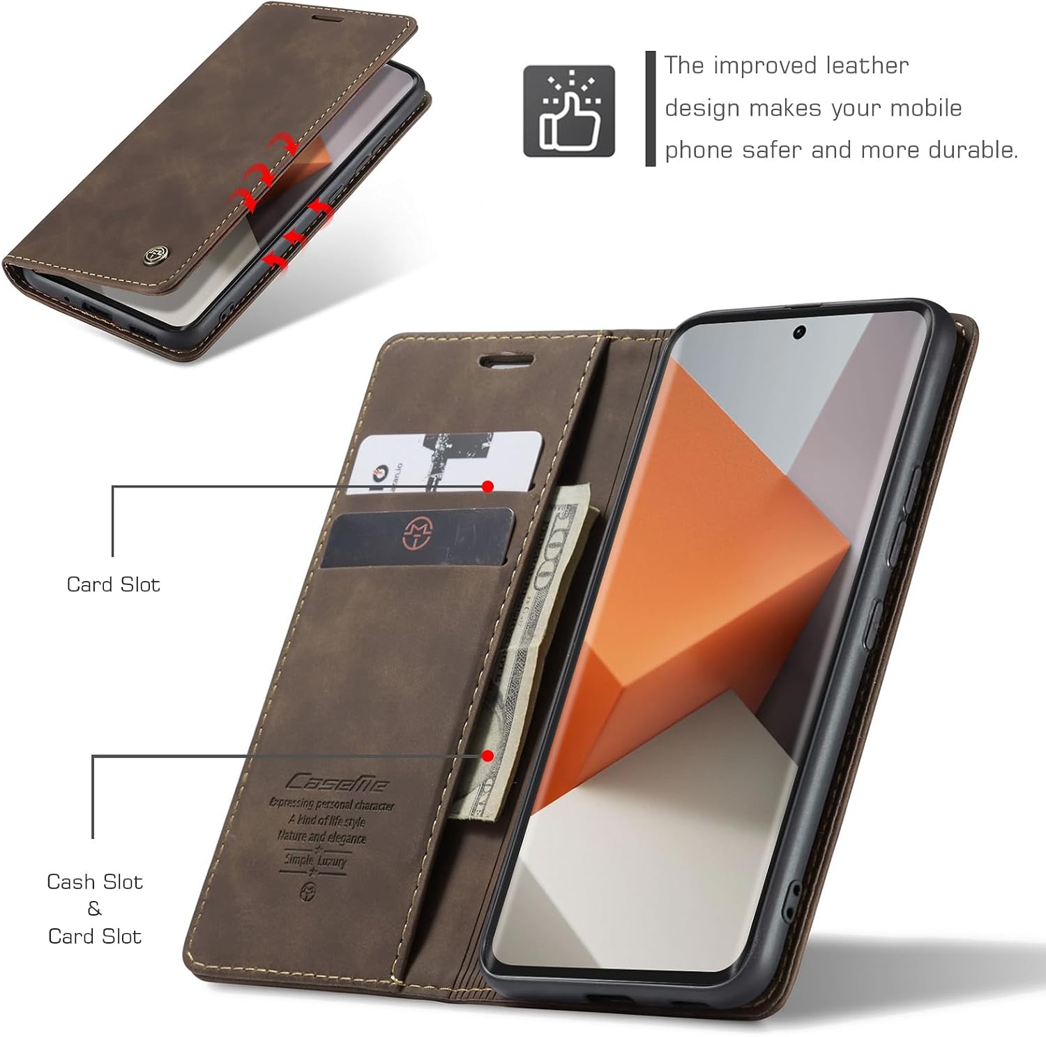 Detalle 2 de Handyhülle Xiaomi Redmi Note 13 Pro Plus 5G 6,67" Leder