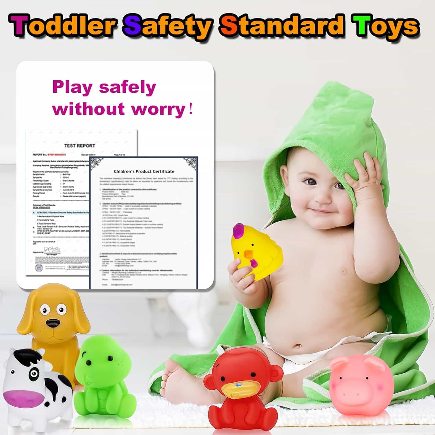 Detalle de Bath Toys For 1 Year Old – Mould‑Free Animal Bath Toy Set (6 Pack) for 6–18 Months
