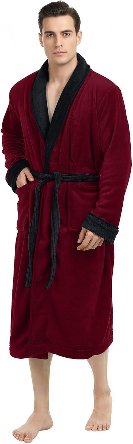 Thumbnail 6 de NY Threads Men's Plush Fleece Bathrobe with Calf-Length Coverage, Belt and Pockets