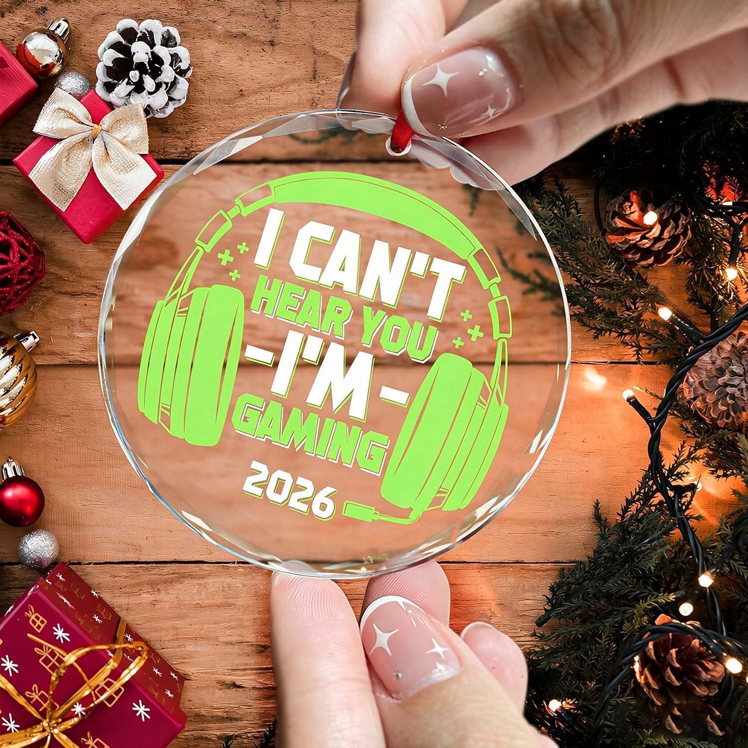 Detalle de Gaming Christmas ornament, glass