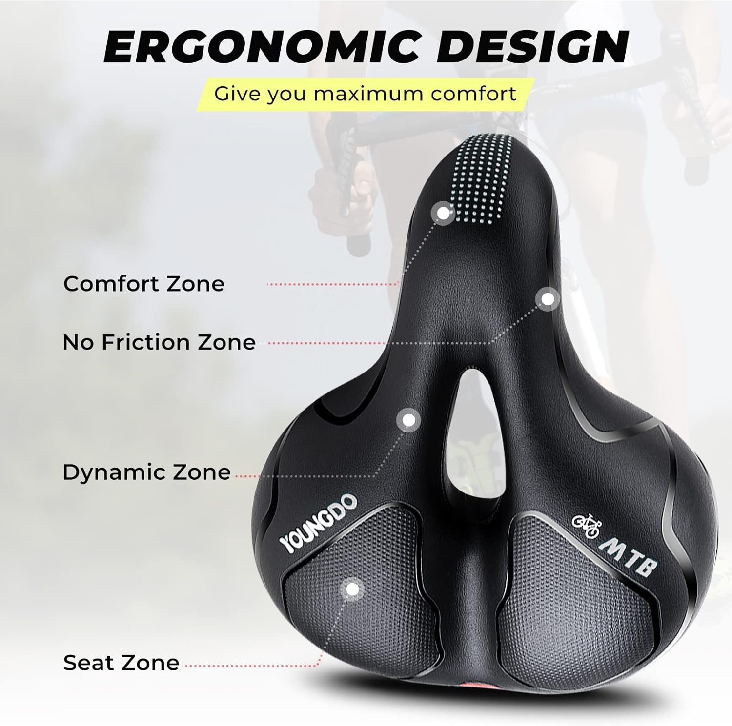 Thumbnail 1 de YOUNGDO Gel-Fahrradsattel – ergonomisch, atmungsaktiv und wasserdicht