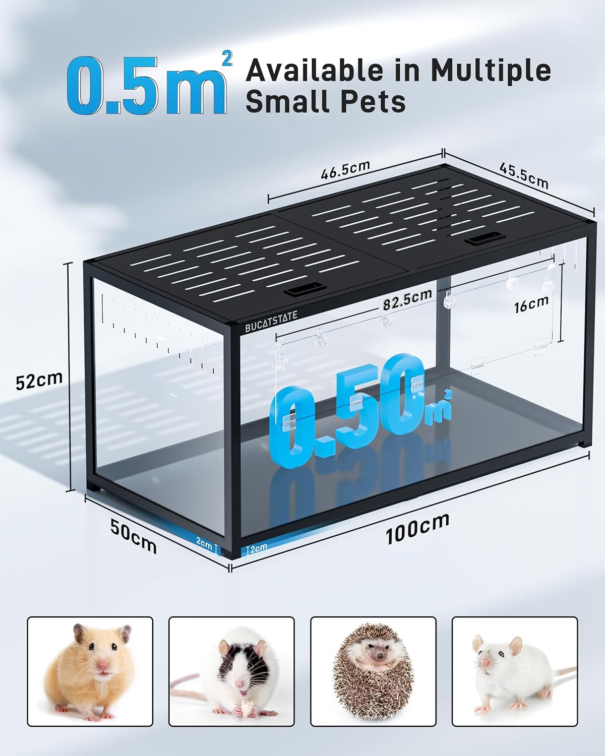 Thumbnail 1 de BUCATSTATE Hamster Cage 3.0 (Large, Black) – Metal, stackable enclosure with top access