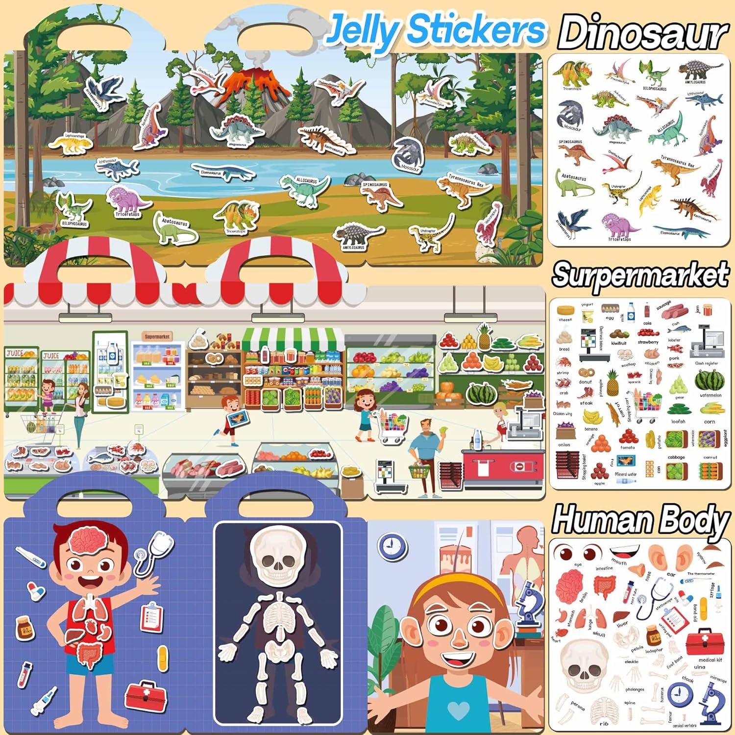 Thumbnail 4 de iGetooy 6 Sets Reusable Sticker Book for Toddlers