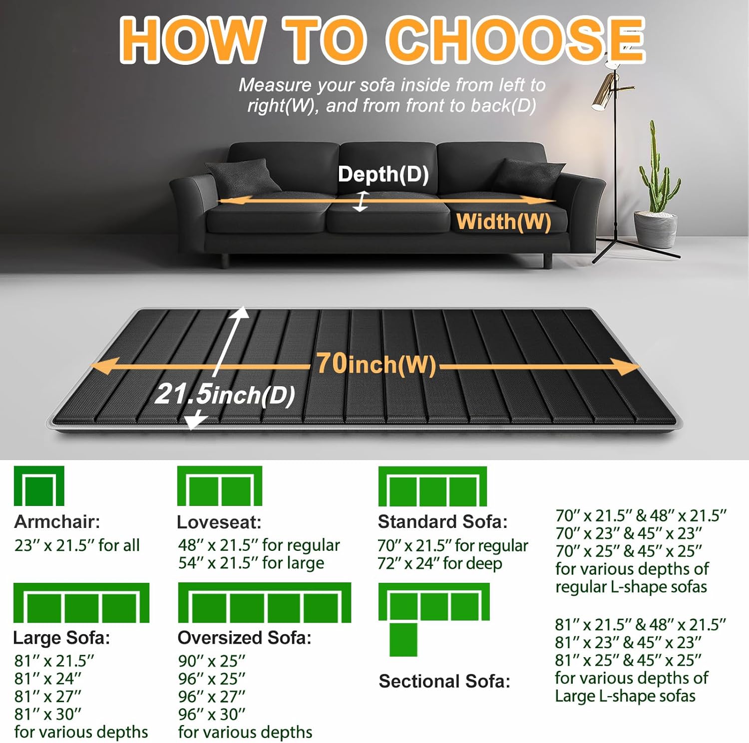 Thumbnail 4 de LAVEVE Heavy Duty Couch Support 21.5"x70" ๐
