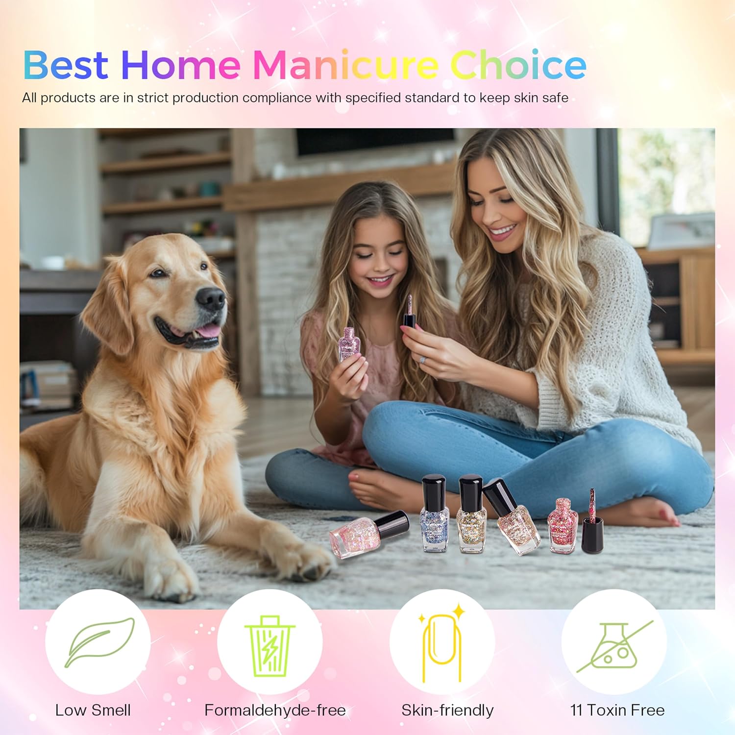 Thumbnail 6 de Morovan Glitter Nail Polish Set, 6 Colors