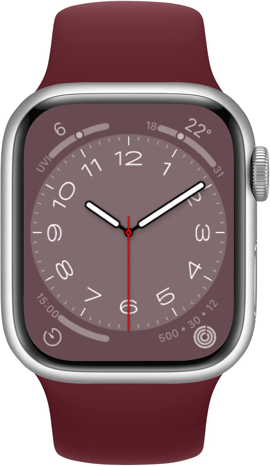 Detalle de ELETTRONEO SBC1 Silicone Apple Watch Strap in Bordeaux Red