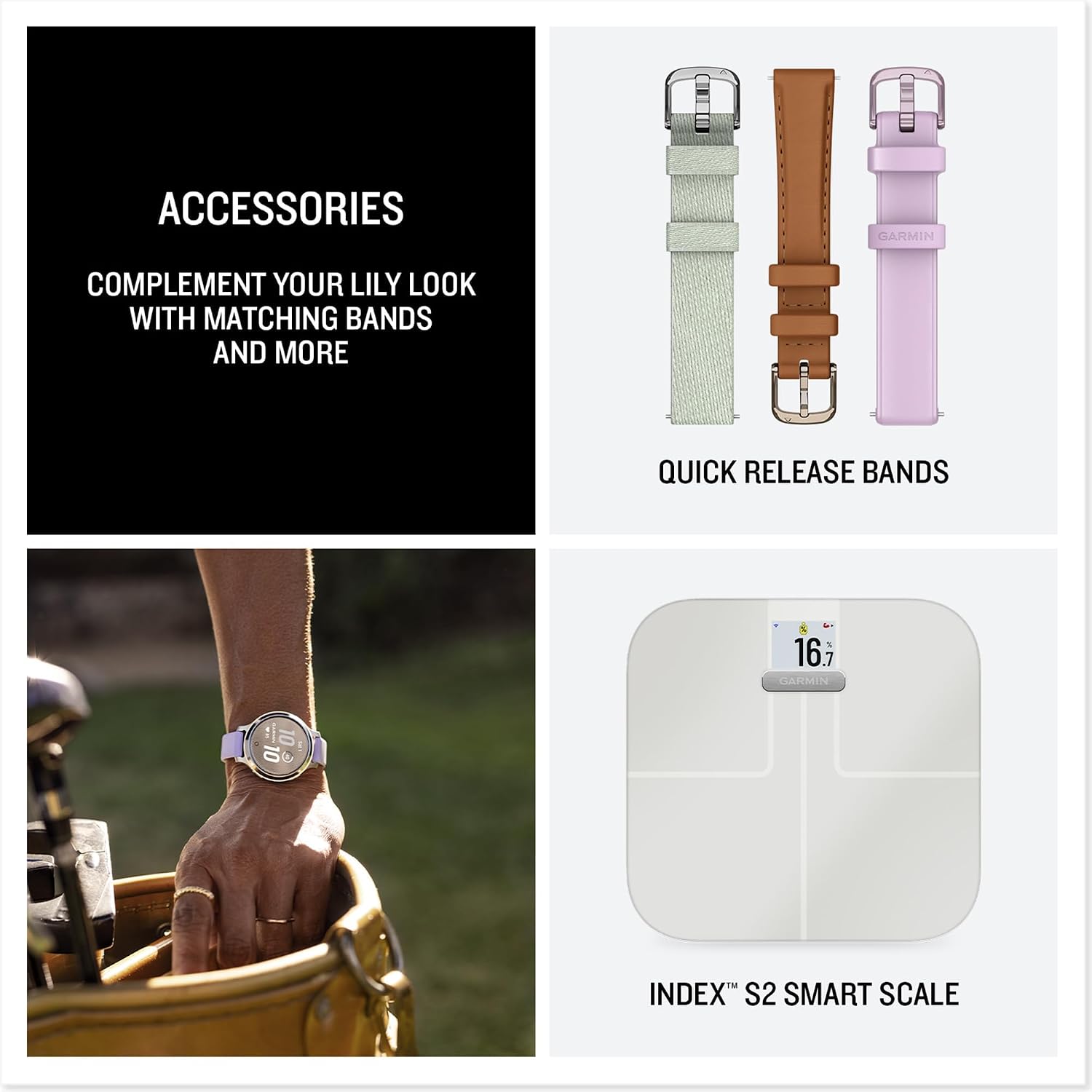Detalle 2 de Garmin Renewed Lily 2 Active GPS 35mm Smartwatch – Cream Gold (Renewed)