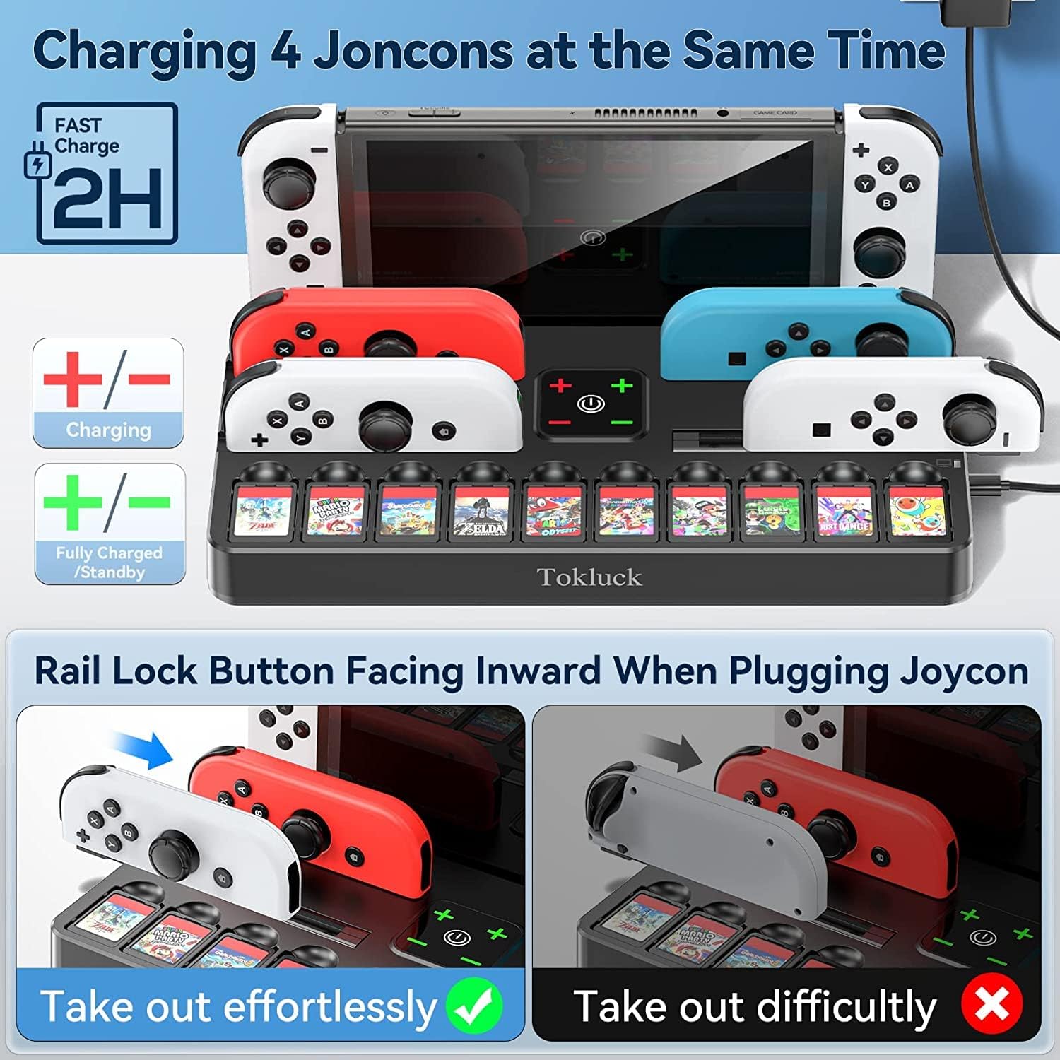 Thumbnail 6 de Switch Docking Station for TV with Controller Charger (Replacement for Switch TV Dock) with 10 Game Slots