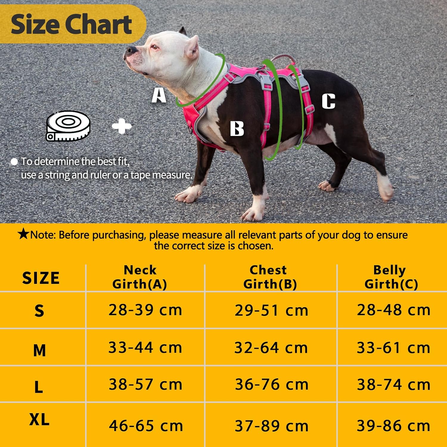 Thumbnail 1 de Huntboo Escape Proof Dog Harness (Medium, Rose Red, Size L) with Handle for Large Dogs