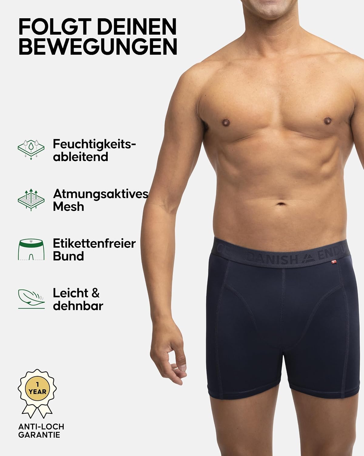 Thumbnail 1 de DANISH ENDURANCE 3er Pack Sport Boxershorts Herren – atmungsaktiv, geruchsneutral und elastisch