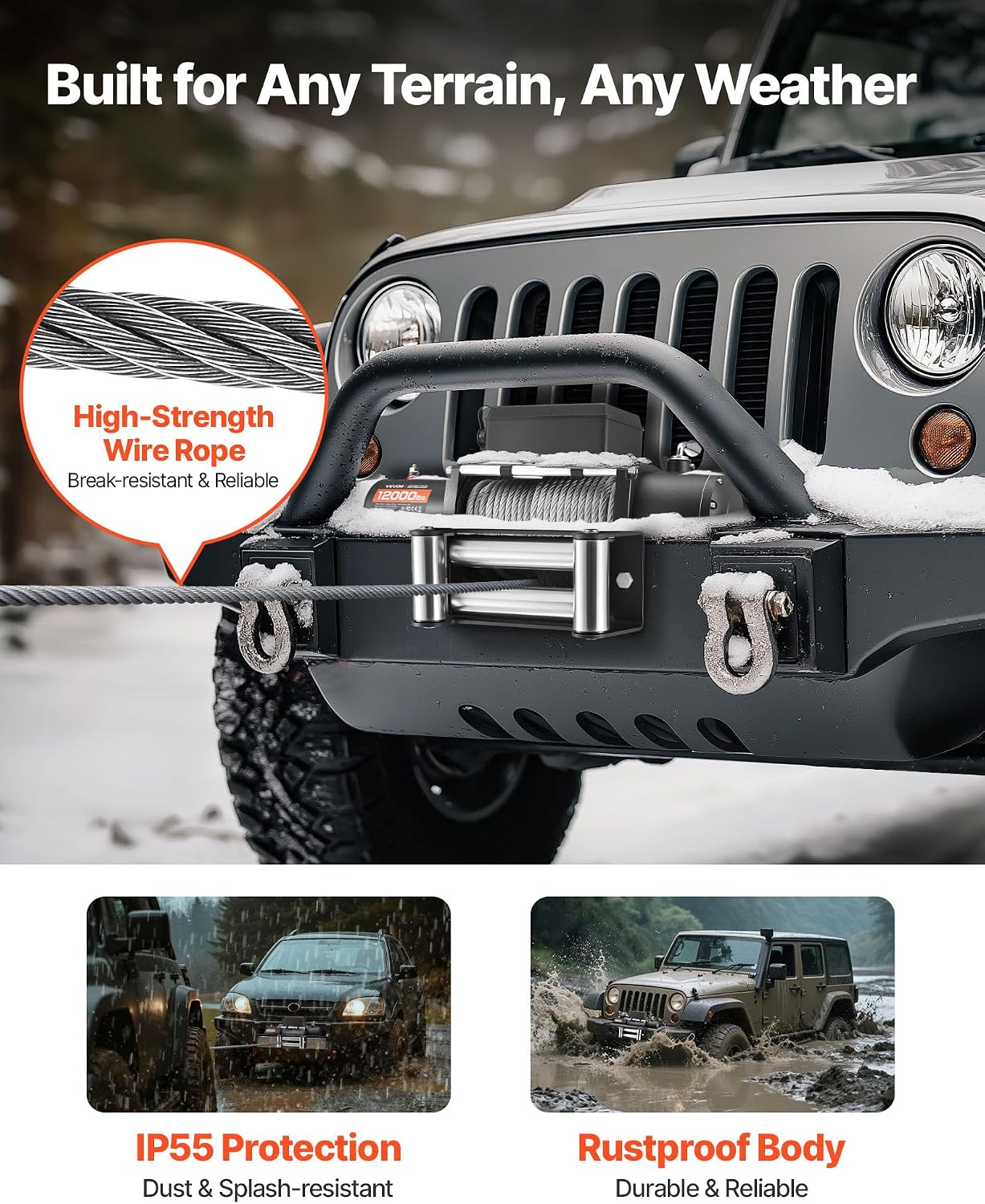 Detalle 2 de VEVOR Electric Winch 12000 lbs 🛠