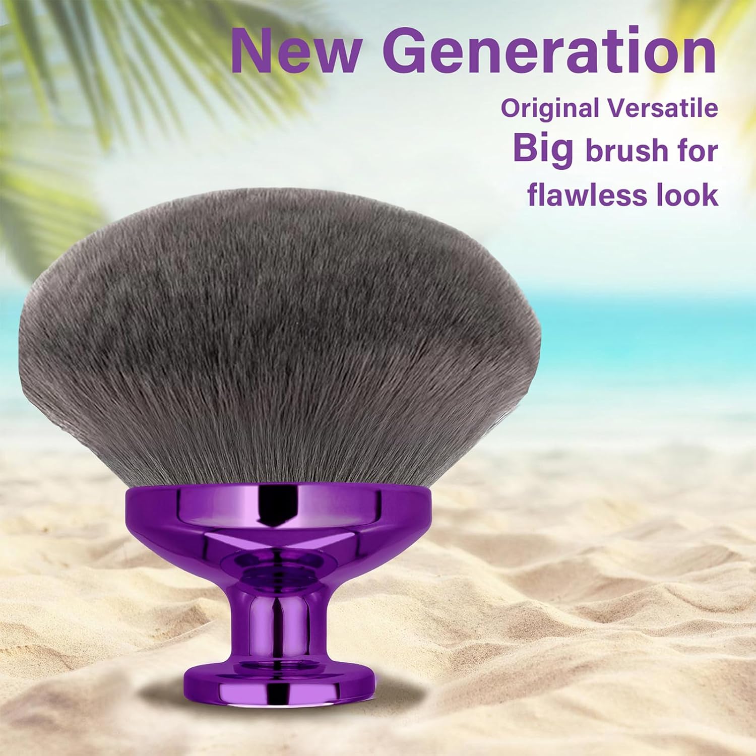Thumbnail 1 de Extra Large Body Makeup Brush (4-inch Wide-Head Kabuki) for Self Tanner, Bronzer & Sunscreen, Purple
