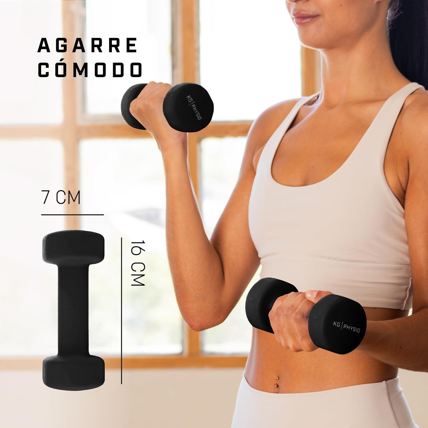 Detalle de KG Physio Mancuernas neopreno 1–10 kg