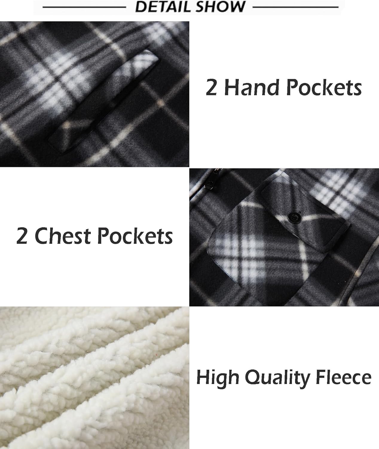 Detalle 1 de SCODI Men's Flannel Sherpa Jacket 2.5 lb