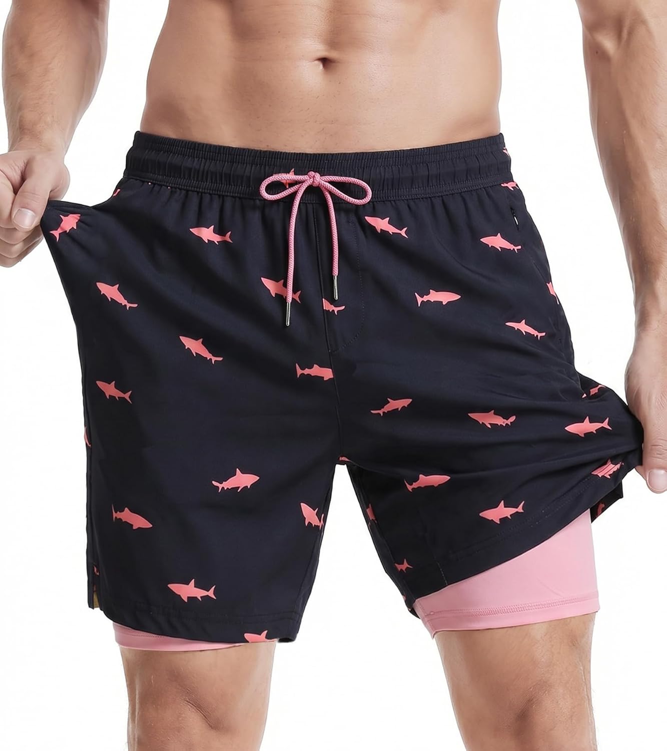 Thumbnail 1 de MaaMgic 7-inch men’s swim shorts with compression liner, 4-way stretch and zip pockets
