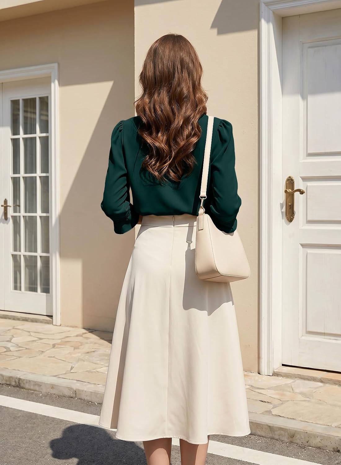 Thumbnail 4 de EVALESS 3/4 Sleeve Top Pleated V Neck