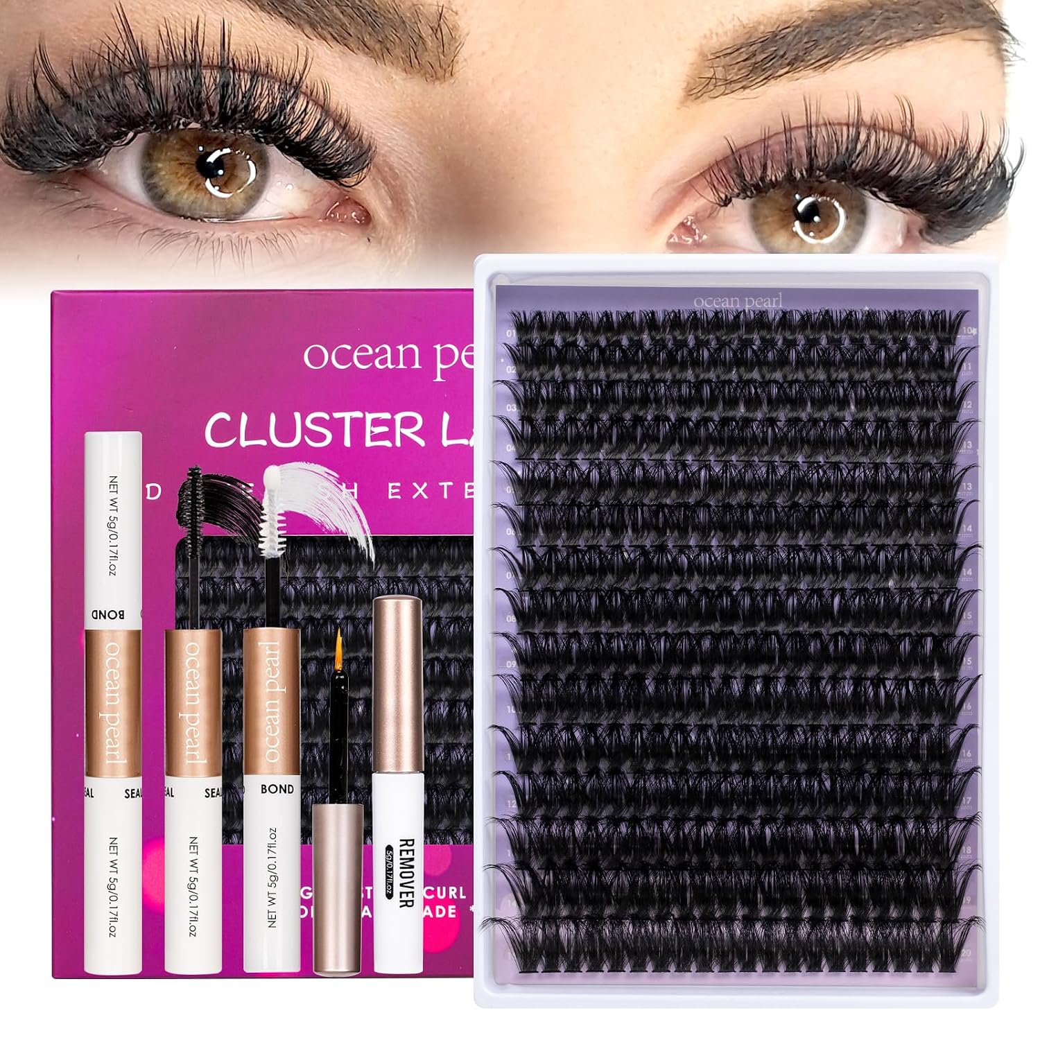 Detalle 2 de Ocean Pearl Lash Clusters 300pcs 💄