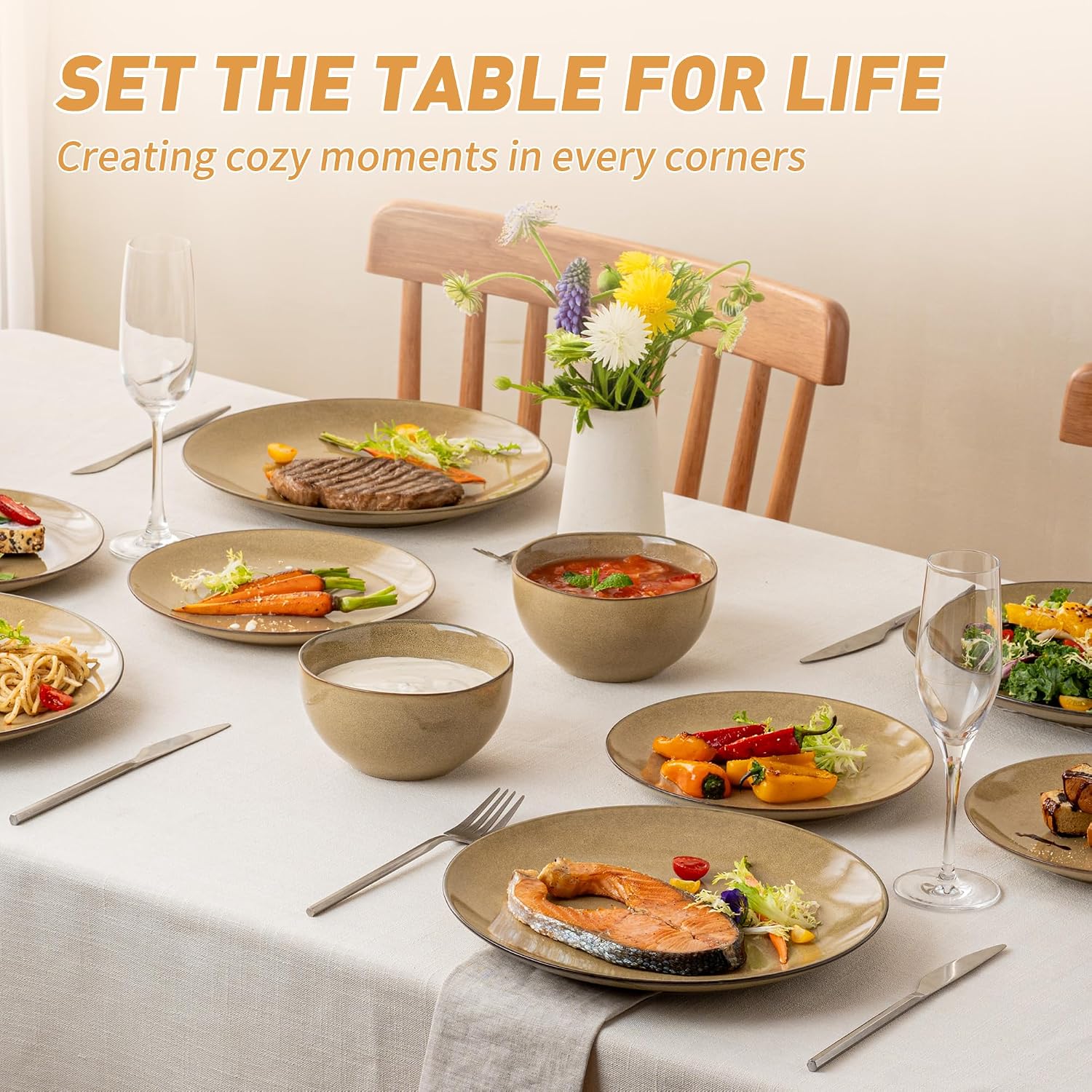 Thumbnail 4 de Dafuceramic 12‑Piece Dinnerware Set 10.8 in 🍽
