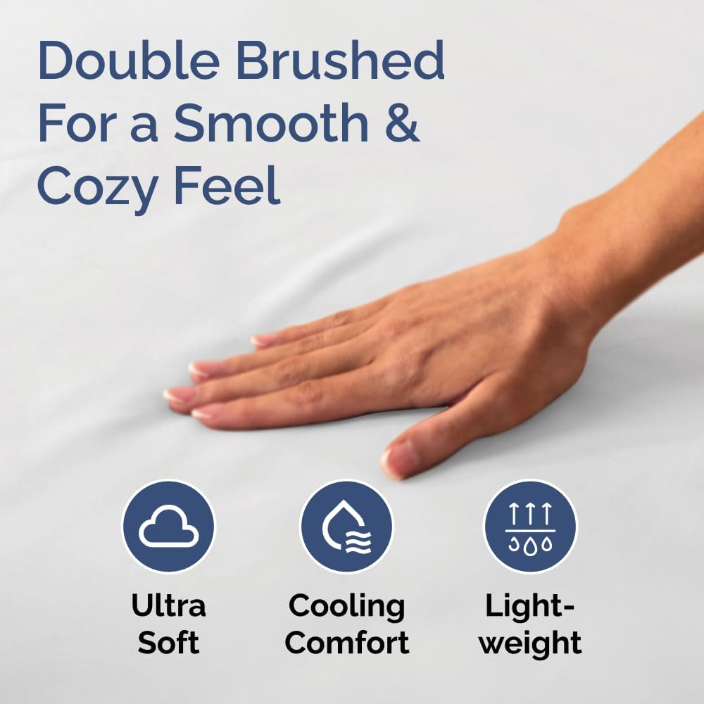 Thumbnail 4 de Twin XL Fitted Sheet – College Dorm Essentials (White) with 16-Inch Deep Pockets