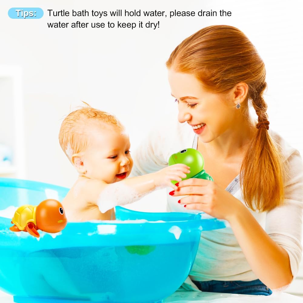 Thumbnail 4 de Bath Toys 3-Pack Wind-Up Swimming Turtle Bath Toys (for Toddler 1–3)