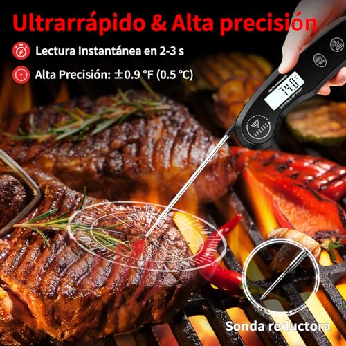 Detalle 2 de DOQAUS Termómetro de Cocina con pantalla retroiluminada — lectura en 3 segundos