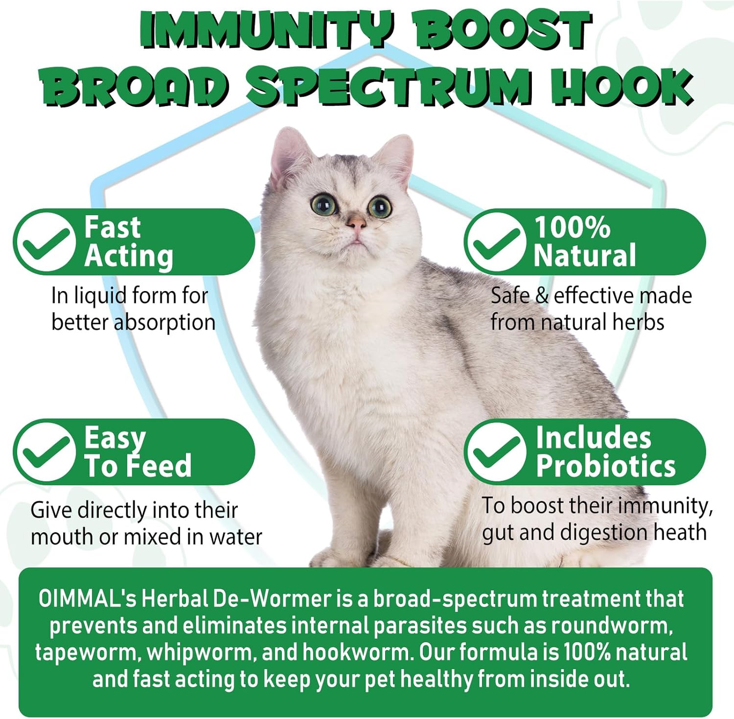 Detalle de Tamiodfo Wurmkur Katze 60ml – Natürliche Kräuterentwurmer mit Probiotika für Verdauung und Immunität