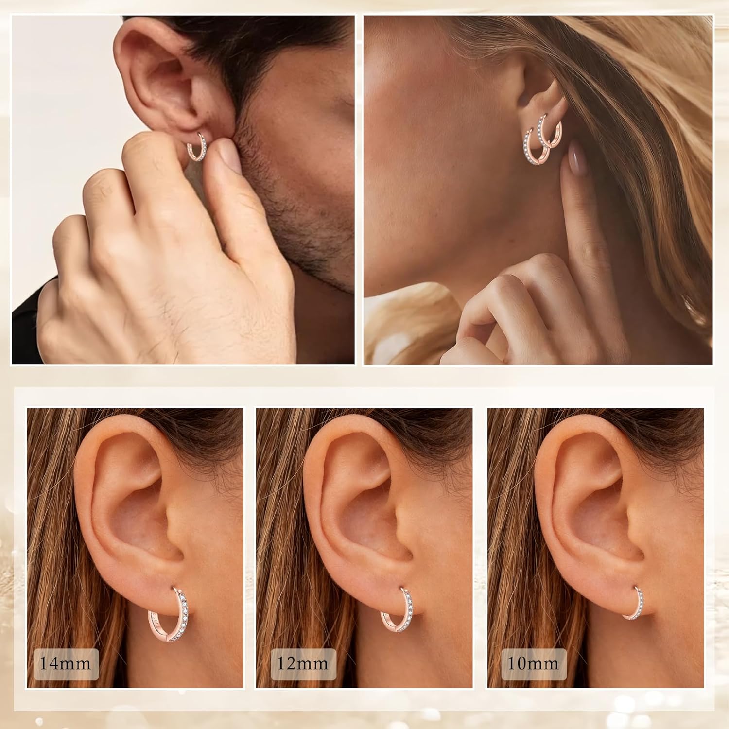 Thumbnail 4 de Hasnsofie Silbere Creolen Damen Set 3 Paare 12mm