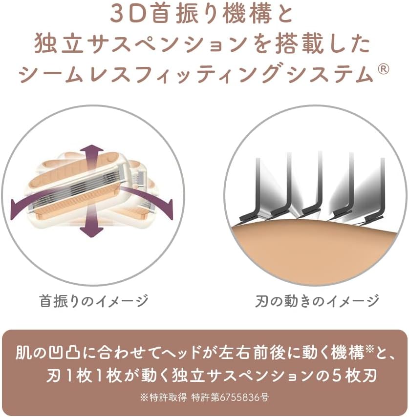 Detalle 2 de 貝印 miness GA0132 背中用カミソリ 5枚刃・ロングハンドル・吊り下げ対応