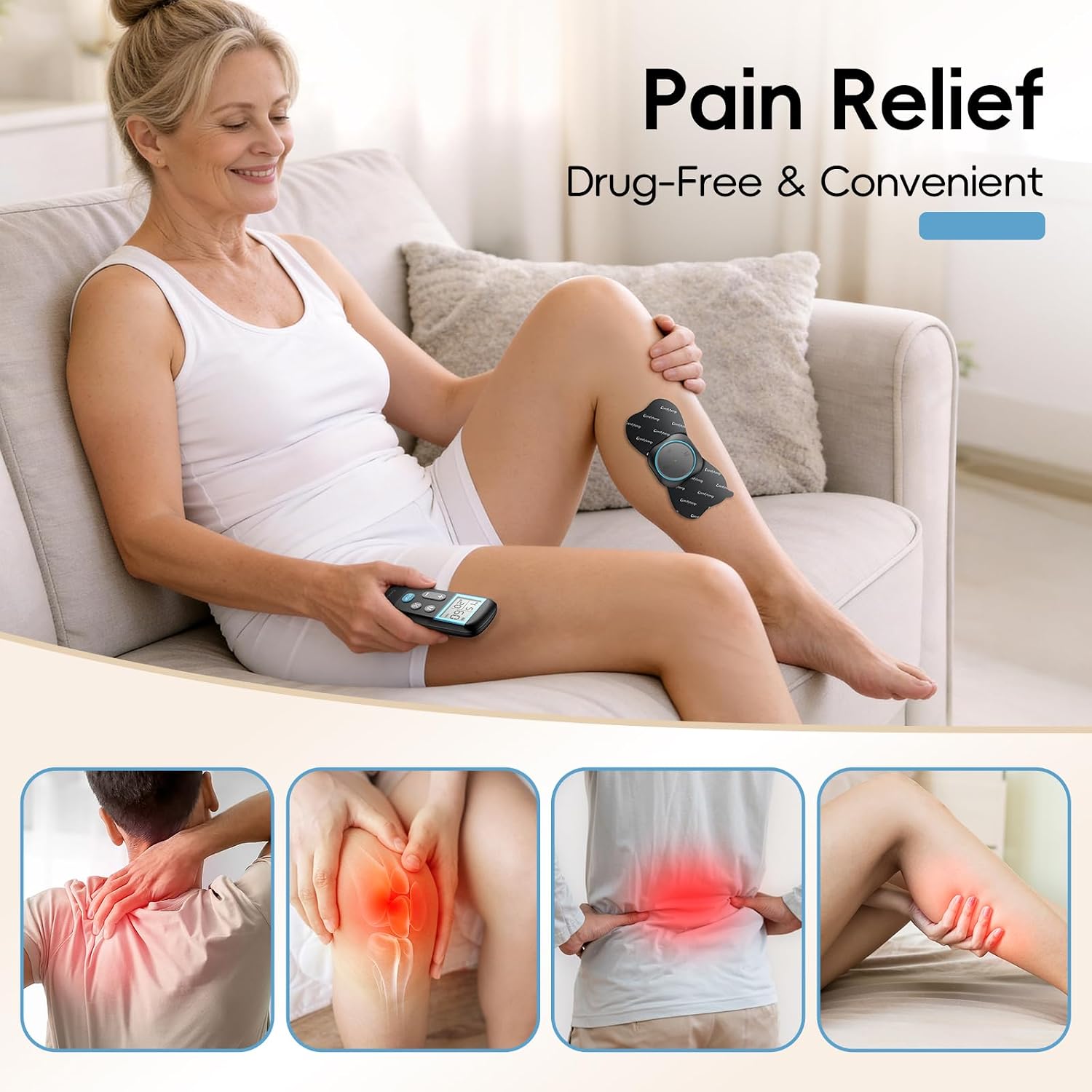 Detalle 2 de Comfytemp Wireless TENS Unit with 30 Modes