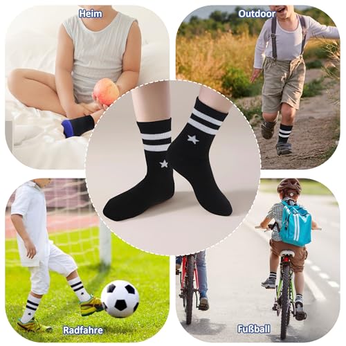 Detalle 2 de Uizuooy Chaussettes de sport pour enfants – 12 paires coton respirantes, unisexe (2888-39_42)