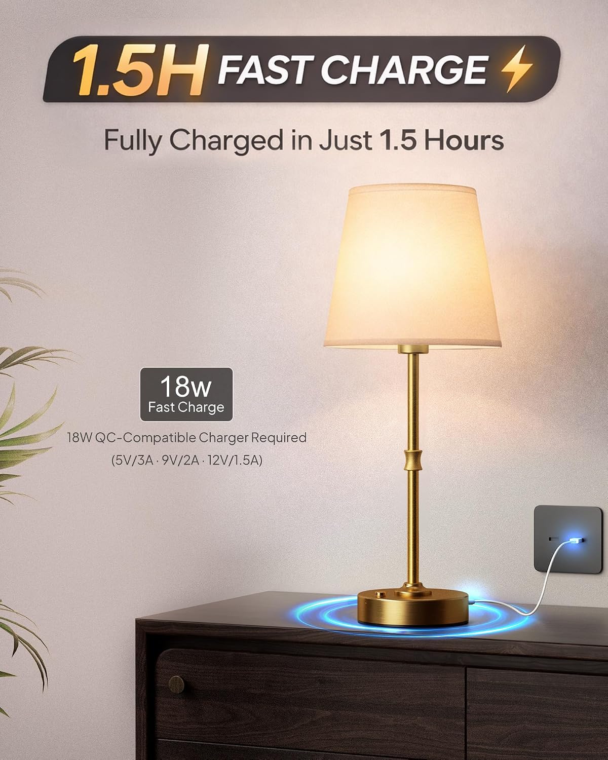 Detalle de EppieBasic Rechargeable Table Lamp 5200mAh