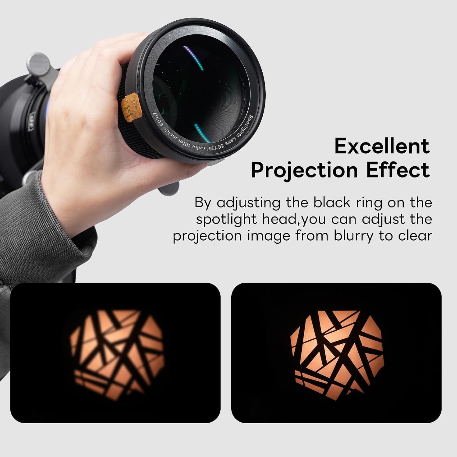 Detalle de Bowens Mount Snoot Spotlight Gobo Projector with 4-Leaf Barndoor and 30 Gobos