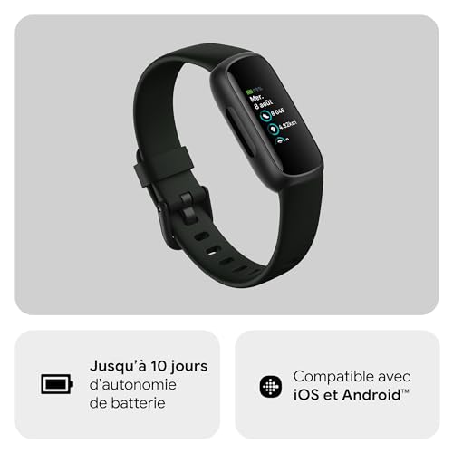 Thumbnail 2 de Fitbit Inspire 3 : bracelet activité et santé — autonomie 10 jours, étanche 50 m, inclusive (Parme, Noir intense)