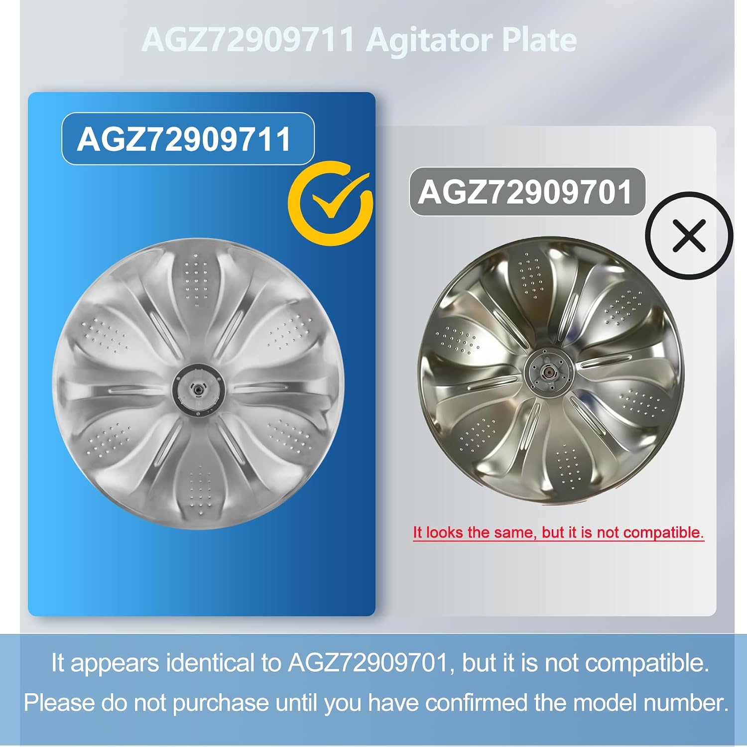 Detalle 1 de Znnam AGZ72909711 Washer Washplate Pulsator Assembly, 18-Inch, Without Cap