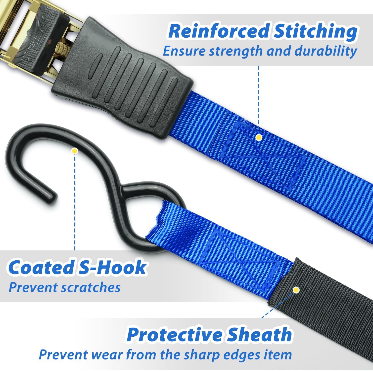 Detalle de Ohuhu Ratchet Straps 4.6m 680kg