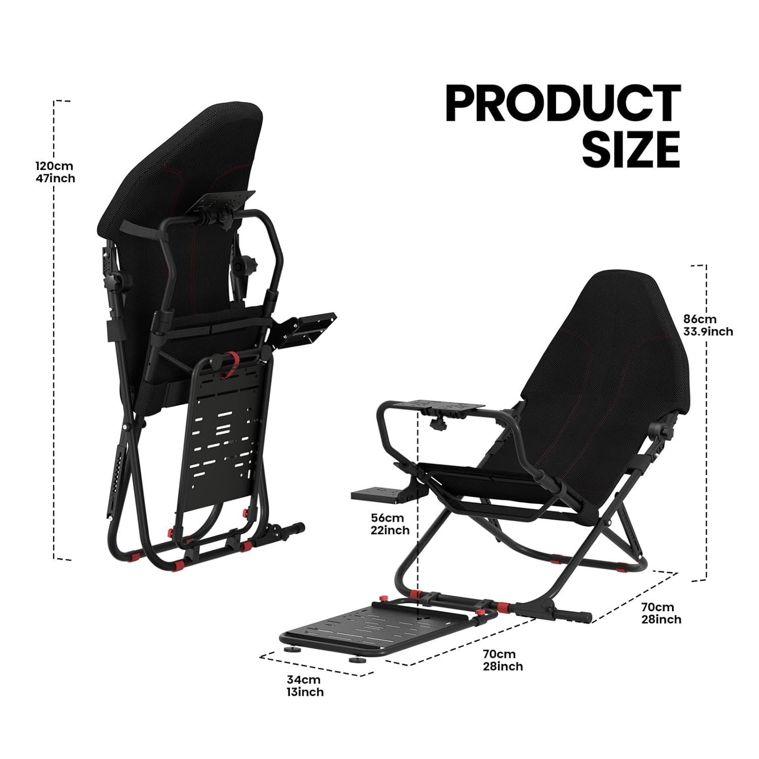 Thumbnail 5 de RACGTING Racing Simulator Cockpit for G29/G920/G923 with Foldable, Adjustable Seat