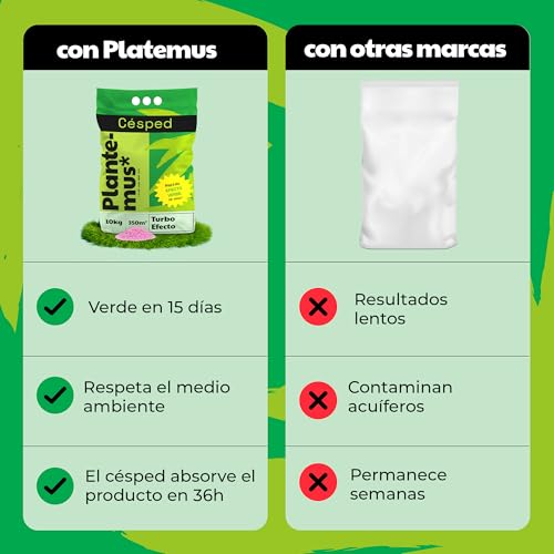 Detalle 2 de PLANTEMUS Abono Césped 10 kg, efecto verde rápido