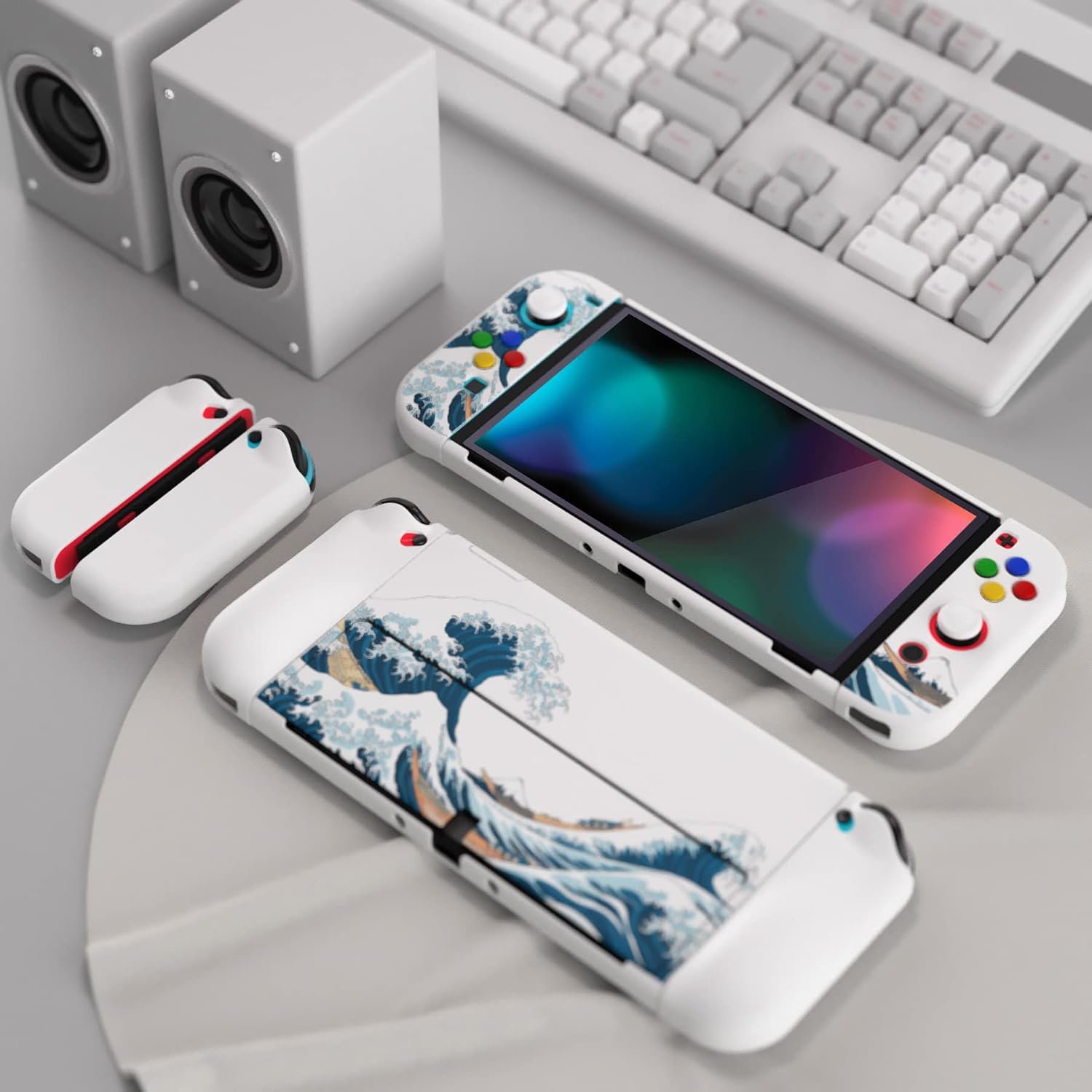 Detalle de PlayVital AlterGrips – etui do Nintendo Switch OLED z ergonomicznymi uchwytami