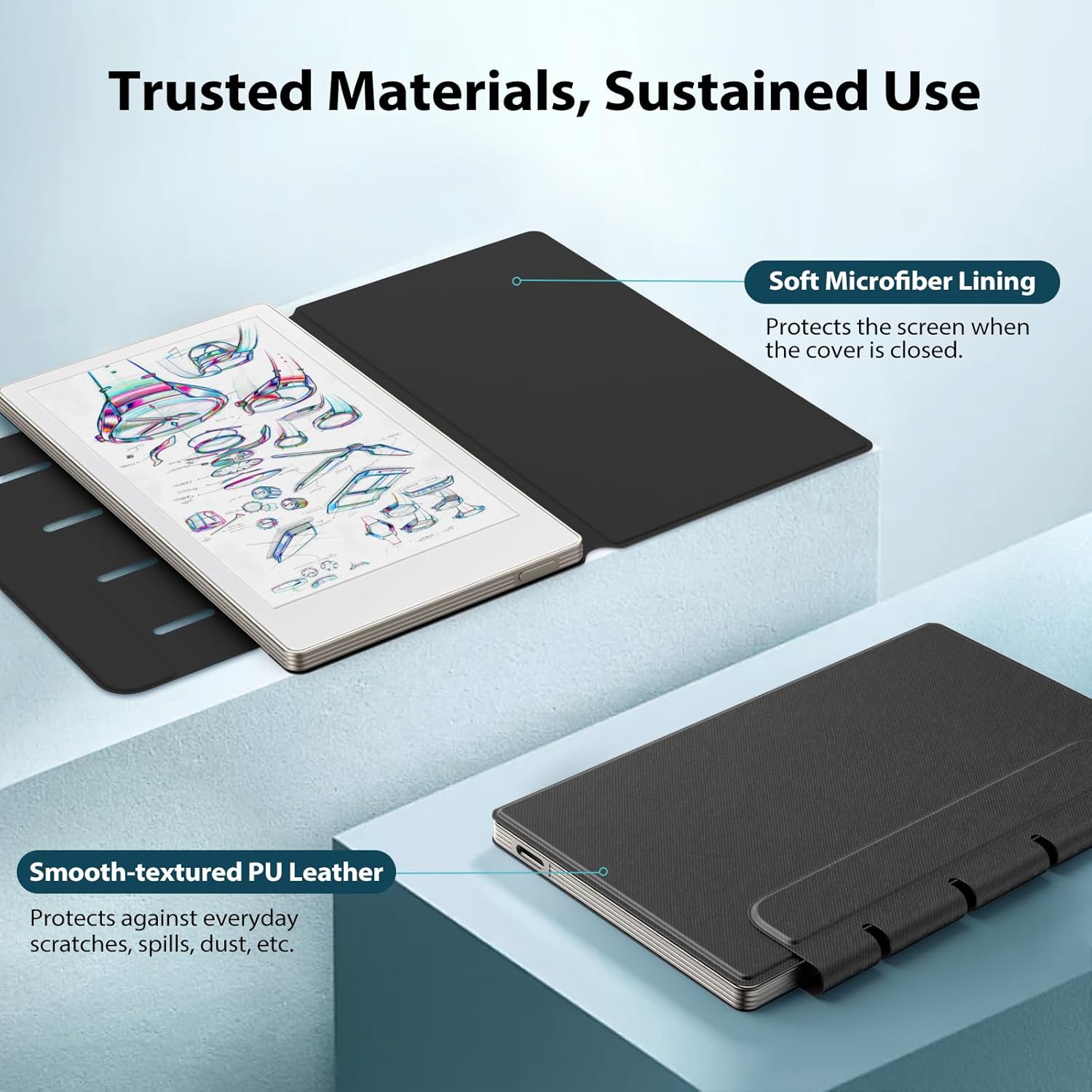 Detalle 2 de TiMOVO Magnetic Case for Remarkable Paper Pro Move 7.3 Inch (2025) – Denim Black