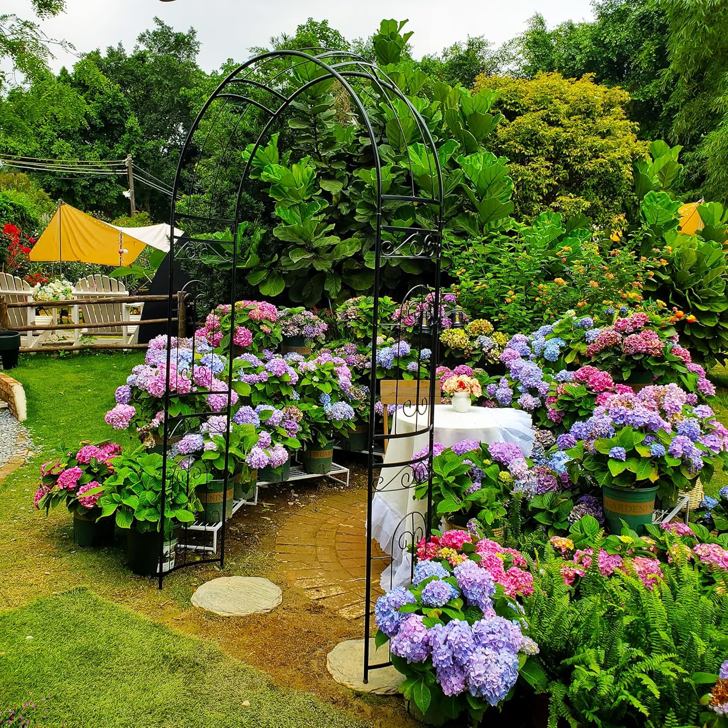 Thumbnail 6 de SCENDOR Rose Arch Arbour 87" Iron Garden Arch